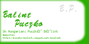 balint puczko business card